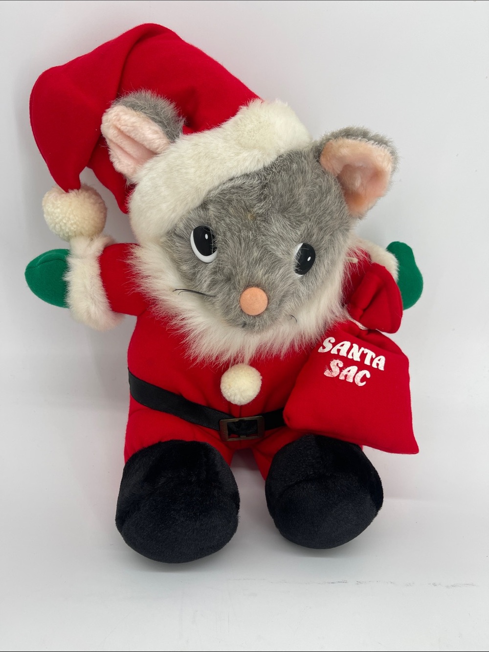 Vintage 80’s JC Penney Santa Mouse Plushie